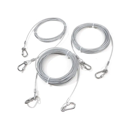 Double-headed Dog Tie Out Cable Leash ,raction rope with metal buckle steel wire anti-rust training collar,Outdoor Dogs Strap
